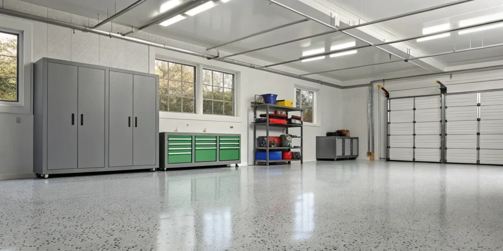 An organized garage showing the valuable result of a professional clean out service.