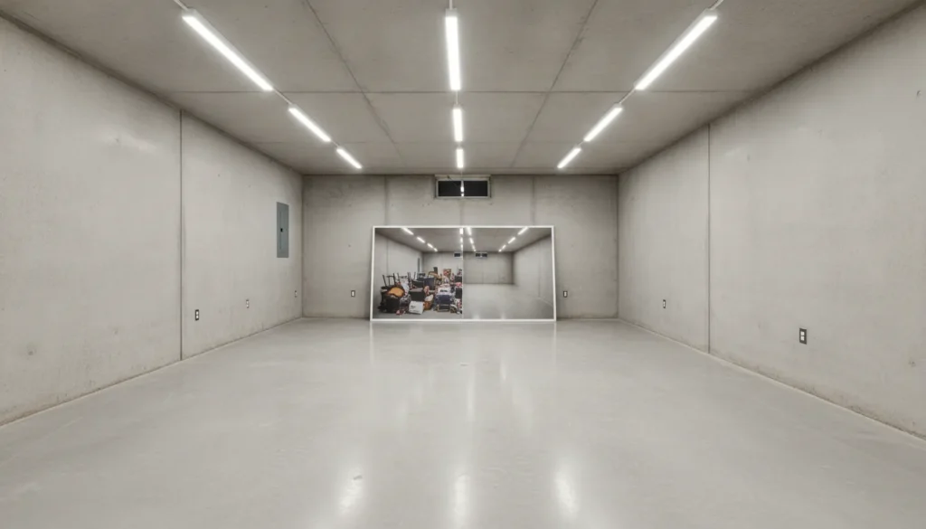 Spacious and clean empty California basement after a professional junk removal cleanout service by Vets Move Junk