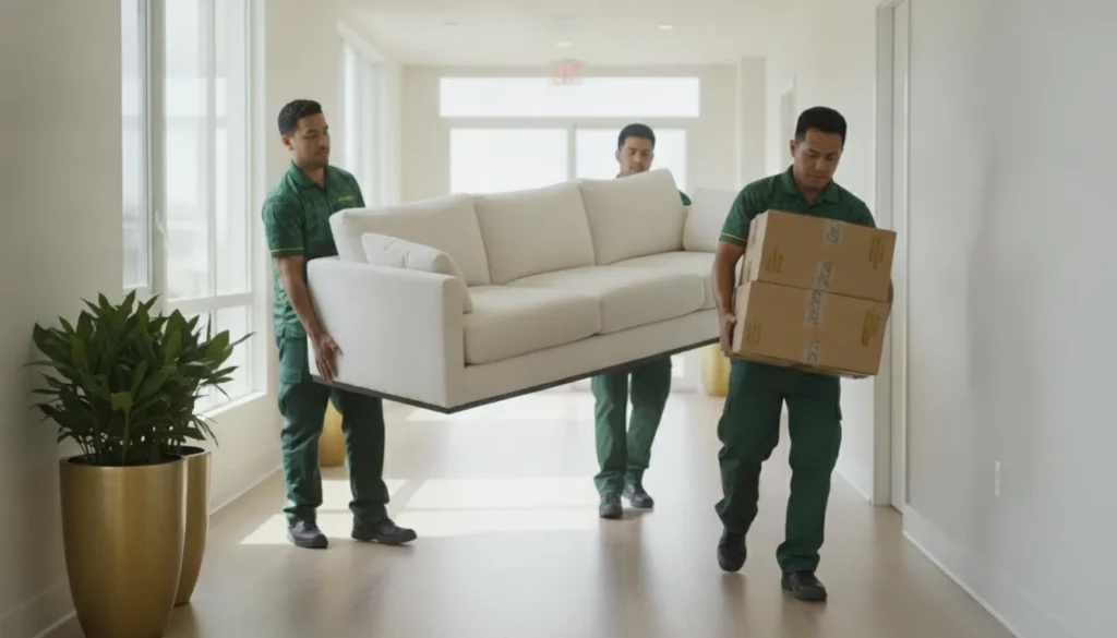 Apartment move-out items prepared for professional junk removal